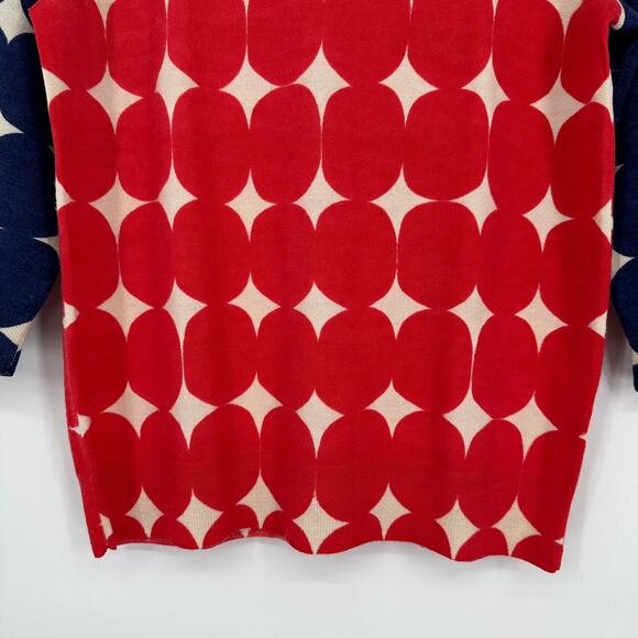 J. Crew 100% Merino Wool Tippi Sweater Pop Art Polka Dot Crew Neck 3/4 Sleeve - Picture 4 of 12